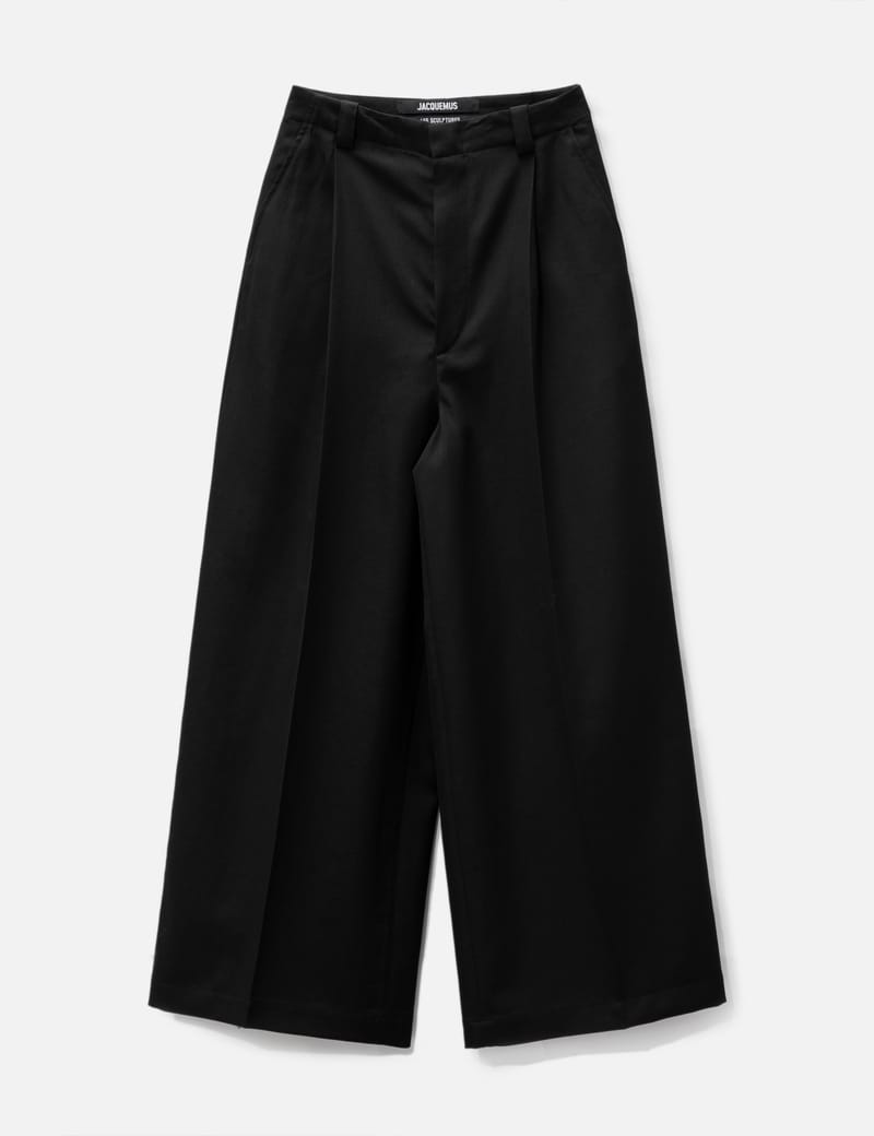 Jacquemus Salti wool wide trousers - Black