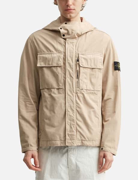 Stone Island Canvas Weave Cotton Hooded Field Jacket HBX