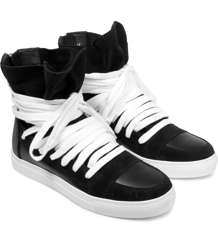 White/Black Rubber Multi Lace Sneakers Placeholder Image