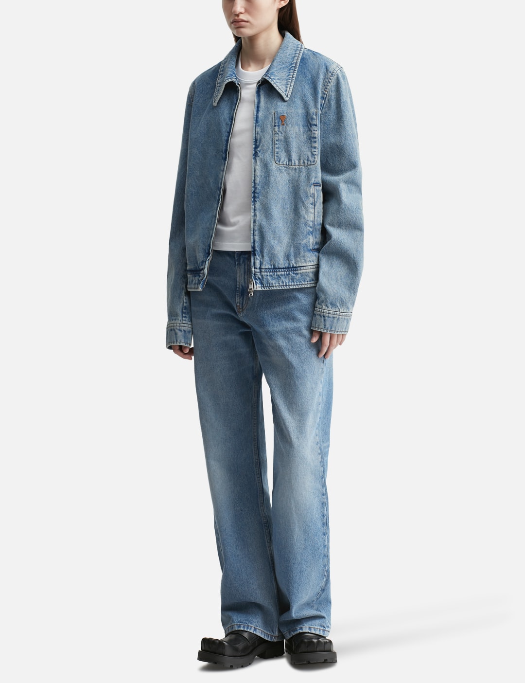 Contrasted Ami De Coeur Zipped Jacket view 16