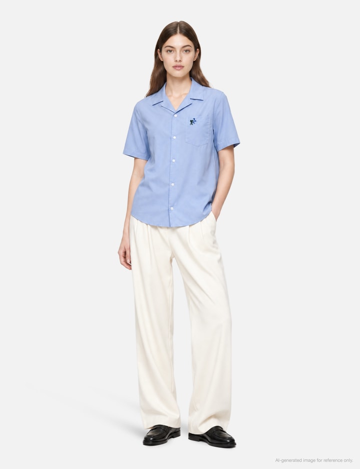 Ami Boxy Cotton Short-Sleeve Shirt With Ami De Coeur Tulip