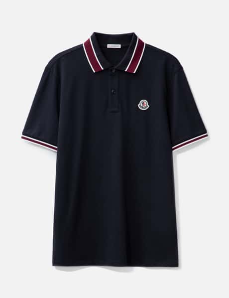 Moncler DARK BLUE LOGO PATCH POLO SHIRT