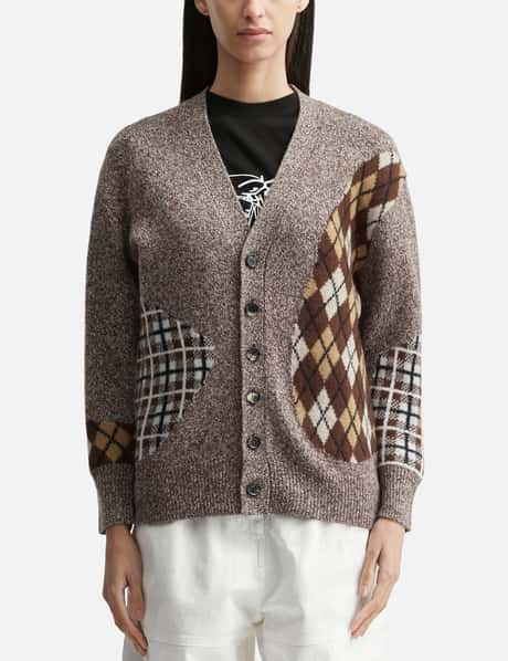 NÒMARHYTHM TEXTILE Argyle & Check Mix Cardigan
