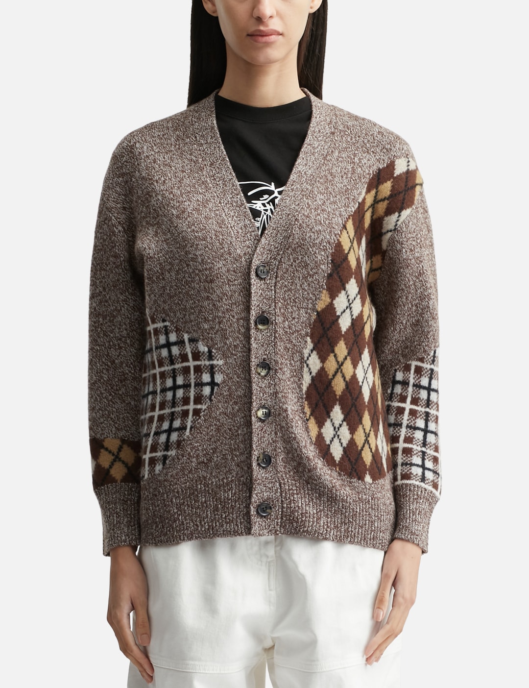 Argyle & Check Mix Cardigan view 6