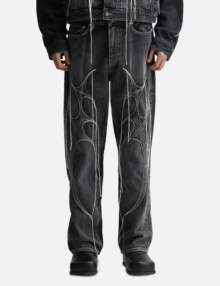 Shop Thug Club Tribal Tree Denim Pants In Black