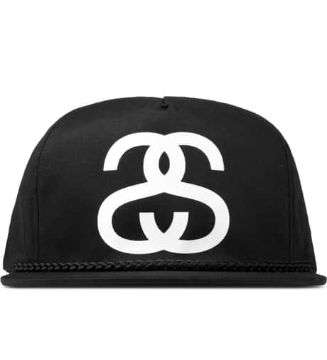 Stüssy - Black Big SS Link Snapback Cap | HBX