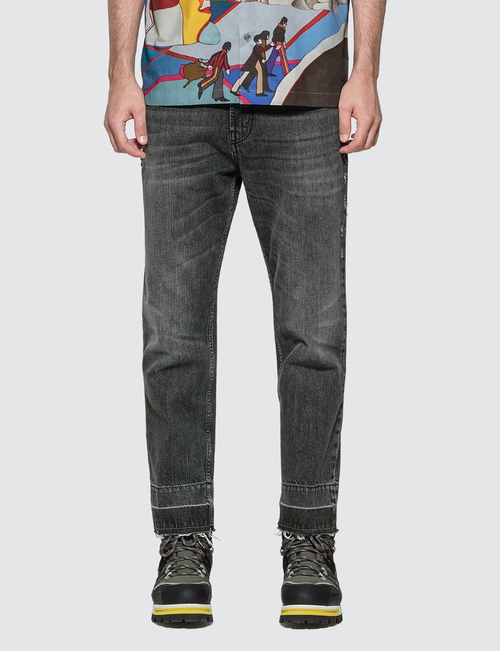Raw Hem Distressed Denim Jeans Placeholder Image