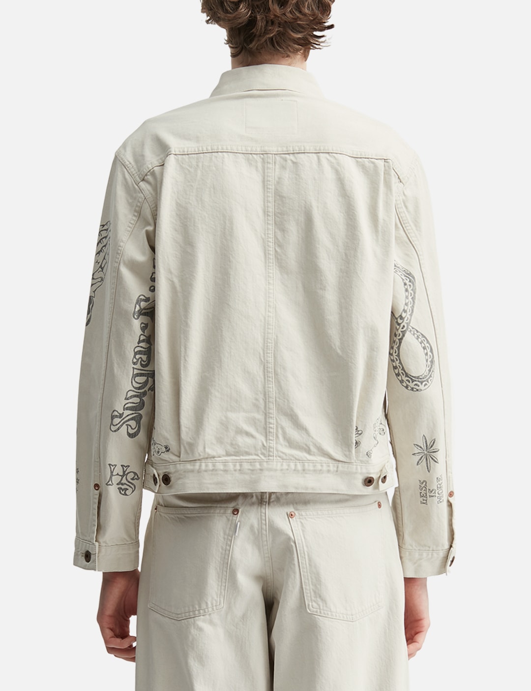 Tattoo Flash Print Pocket Denim Jacket view 19