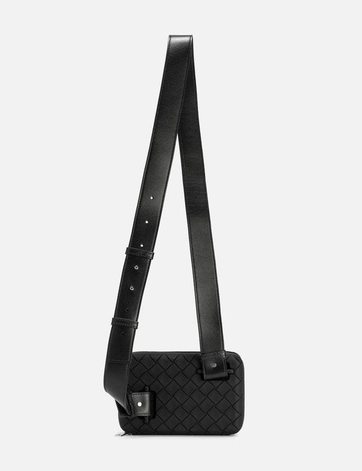 Shop Bottega Veneta Tech Rubber Clutch In Black