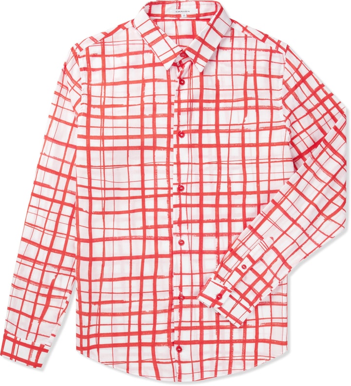 Red/White Cotton Voile Print Marker Shirt Placeholder Image