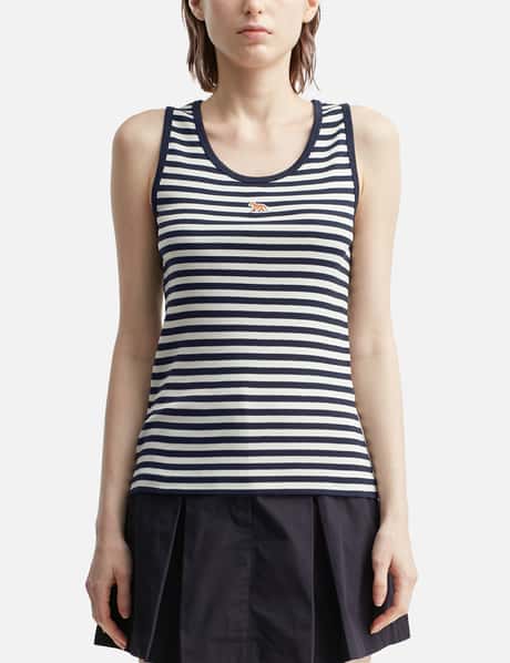 Maison Kitsuné Baby Fox Striped Tank Top