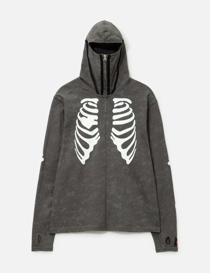 Syuman Skull Mask Hoodie In Gray