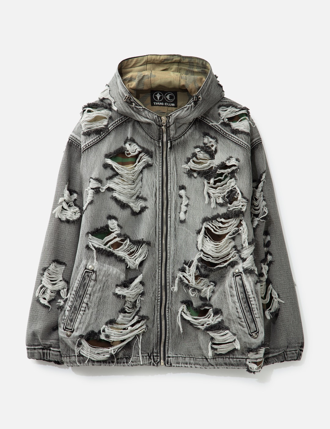 Hell Denim Camo Hooded Zip-Up view 8