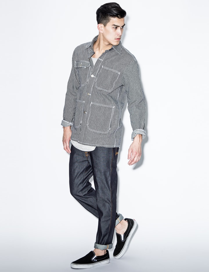 Blue Slim Jim Dry Broken Twill Denim Jeans Placeholder Image