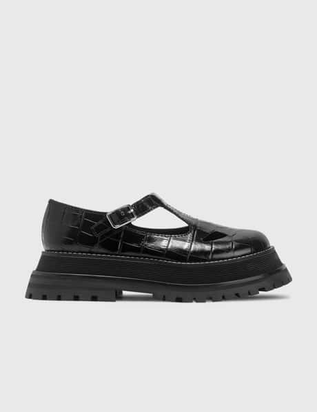Burberry Embossed Leather T-bar Shoes HBX1