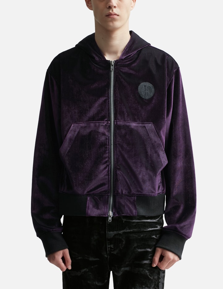 Austrian Church Patch-Up Purple Velvet Zipped Hoodie Placeholder Image