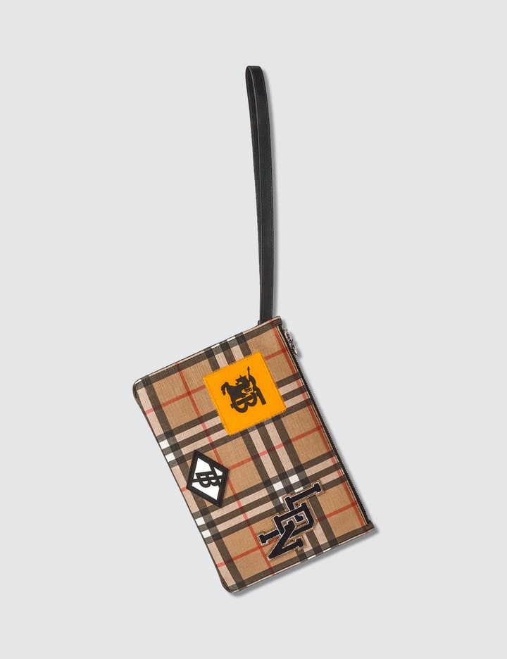 Logo Graphic Vintage Check E-canvas Zip Pouch Placeholder Image