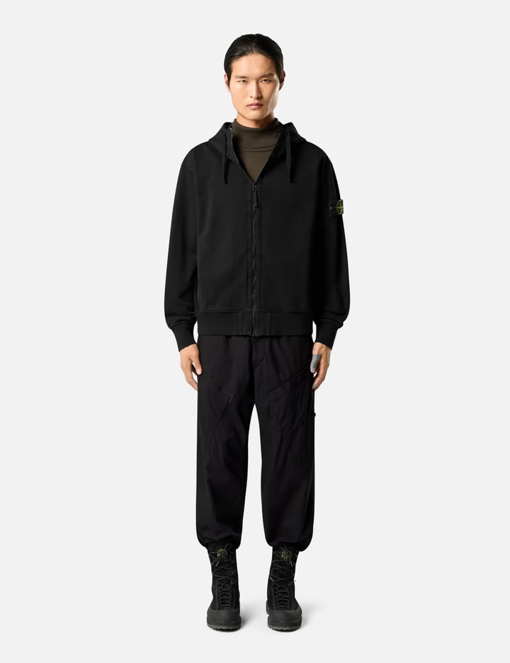 Stone Island Organic Cotton Fleece Zip-Up Hooded Sweatshirt