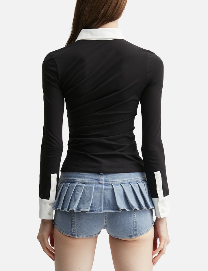 GRACE ELWOOD Twisted Collar Draped Jersey