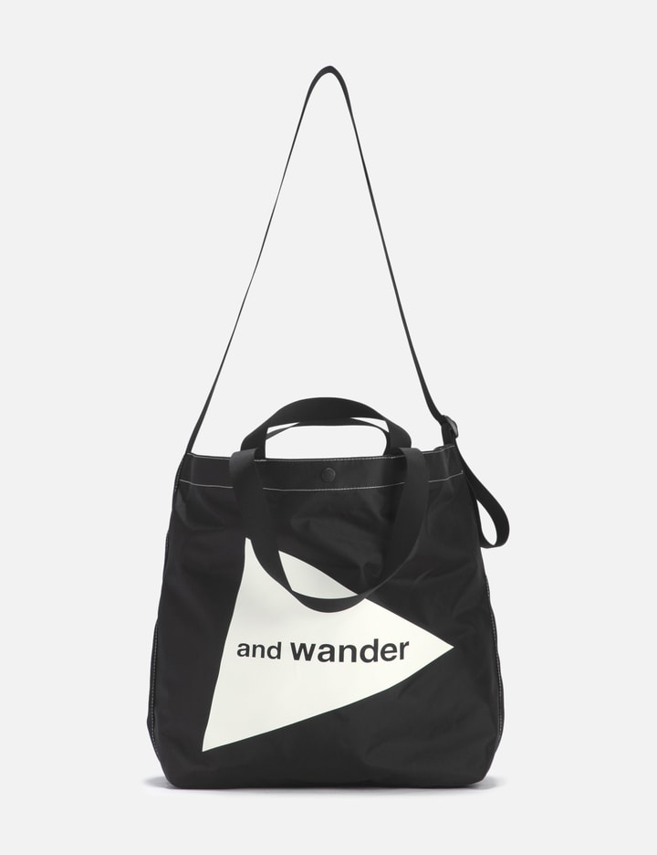 And Wander Mens Japanese CORDURA Logo Tote Bag Black