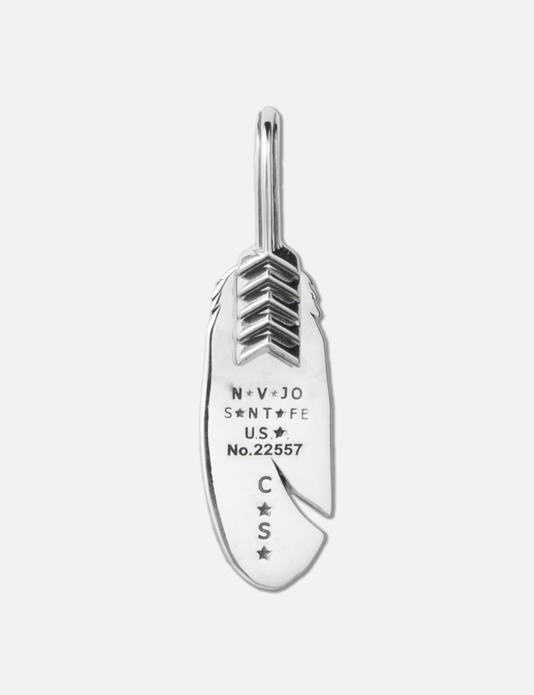 CS Navajo Tiny Star Arrow Feather Left Twisted Pendant view 7