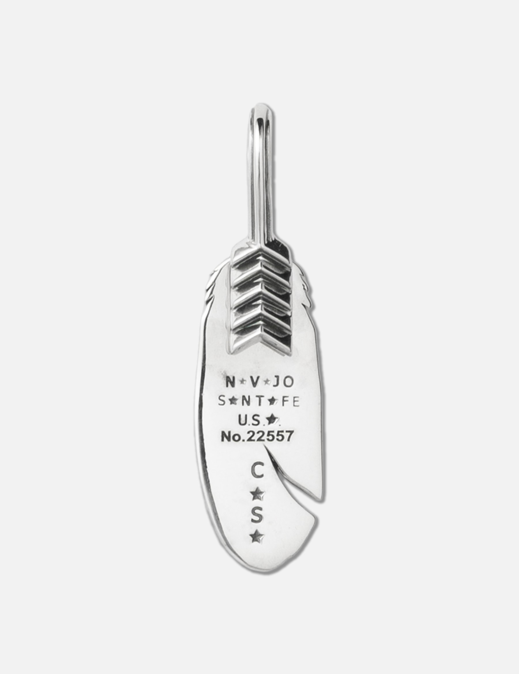 CS Navajo Tiny Star Arrow Feather Left Twisted Pendant view 11