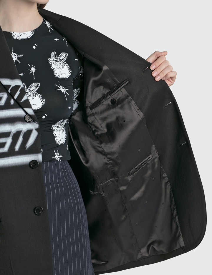 블랙 스탠다드 재킷 위드 로고 프린트 Placeholder Image