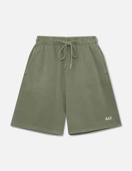 Aly "Logo Embroidery Washed Olive" Shorts