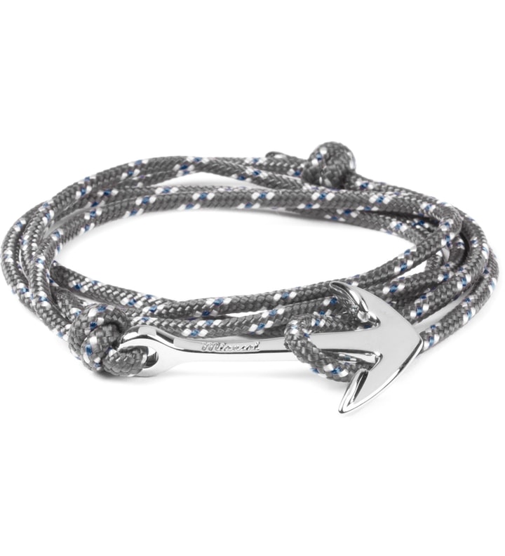 Grey/Blue Silver Tone Anchor Rope Bracelet Placeholder Image