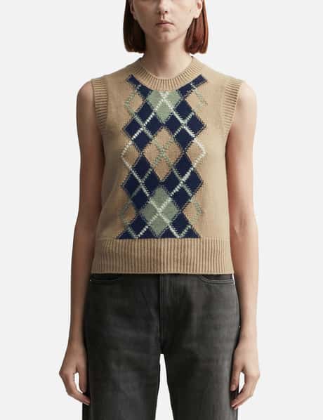 Ami Argyle Sleeveless Sweater