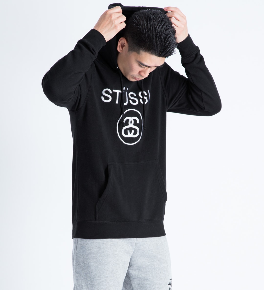 90's Stussy Monogram Long Sleeve Cotton Shirts Black - Size M