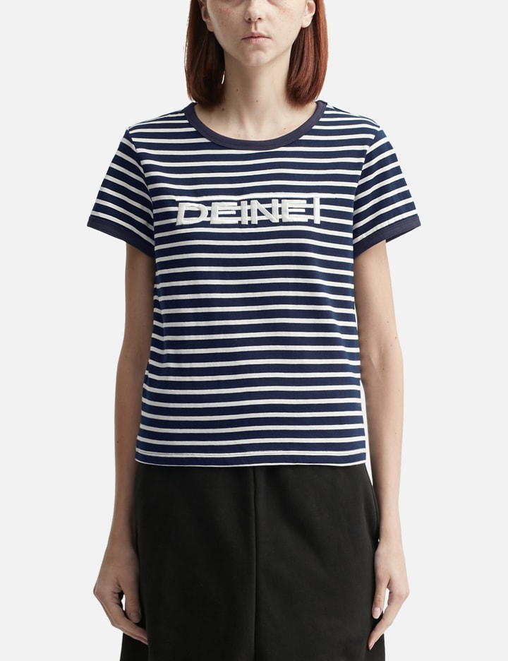 Deinet Line Logo Ringer T-shirt In Multi