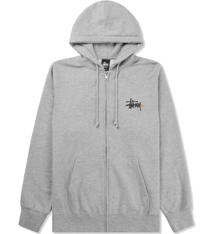 Heather Grey Basic Logo Zip Hoodie Placeholder Image