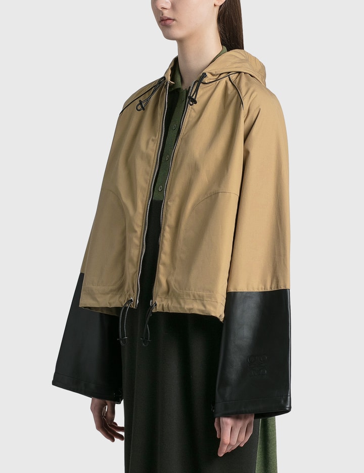 Hooded Jacket In Cotton And Nappa Placeholder Image