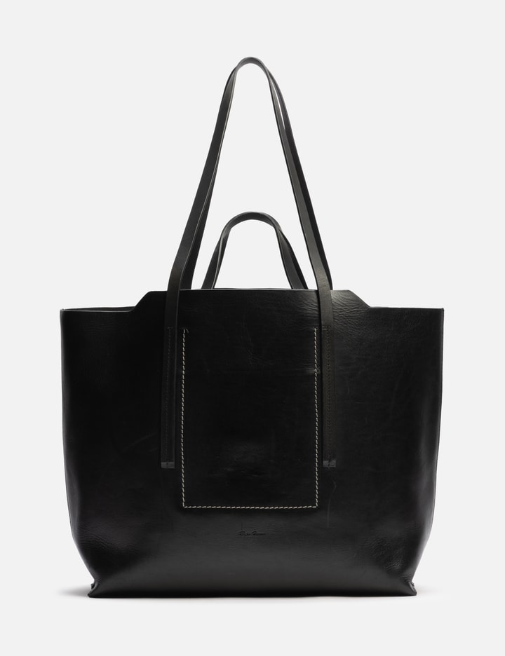 Rick Owens Leather Tote Bag In Black