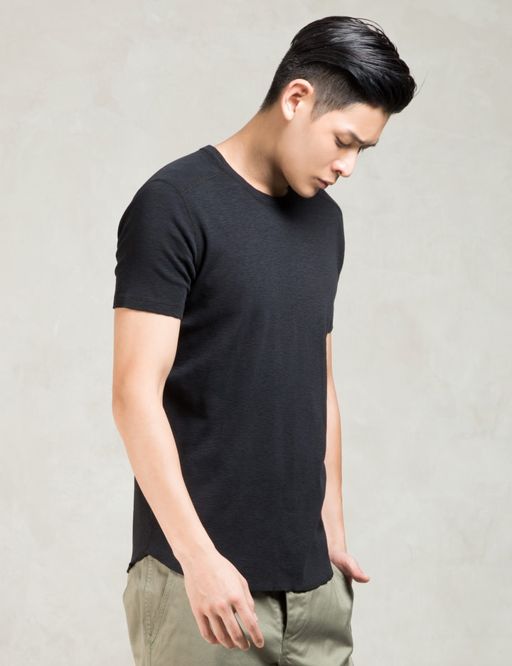 Black 1x1 Slub S/s Crewneck T-shirt Placeholder Image