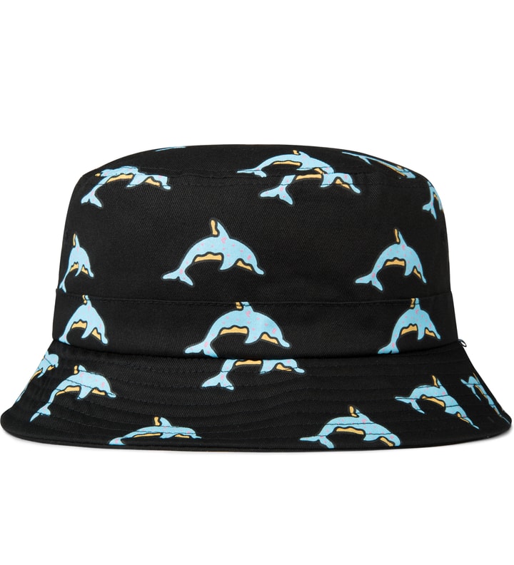 Black Dolphin Donut All Over Bucket Hat Placeholder Image