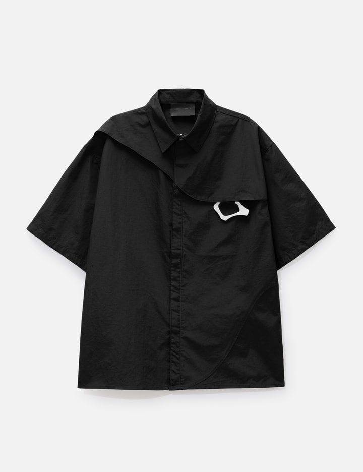 Heliot Emil Short Sleeve Nylon Shirt With Carabiner In Black