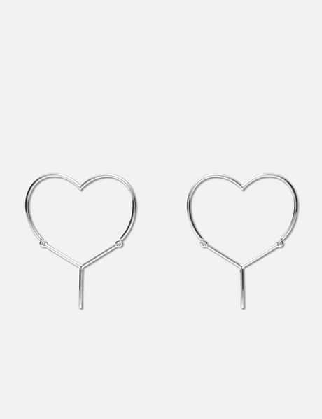 Y/PROJECT Mini Y Heart Earrings