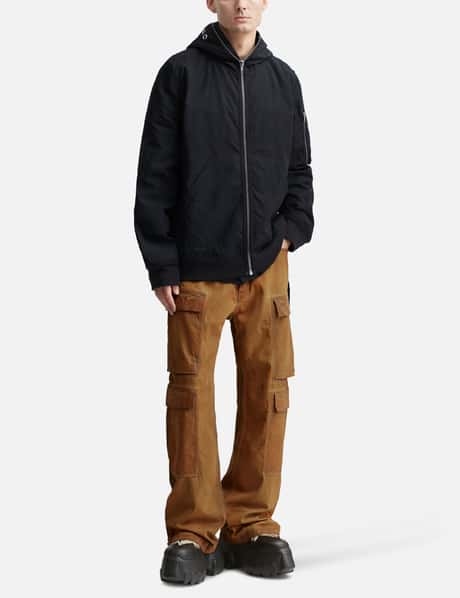 Double Cargo Jeans In Orange Wash Denim view 14