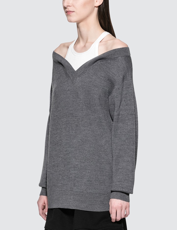 Bi-layer Off Shoulder With Inner Tank Sweater Placeholder Image