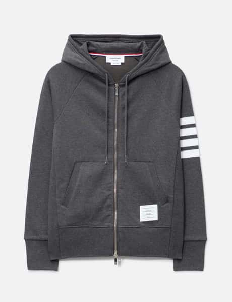 Thom Browne Classic Loopback 4-Bar Full Zip Hoodie