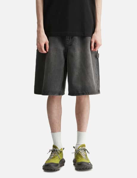 Brush Washed Denim Carpenter Shorts view 10