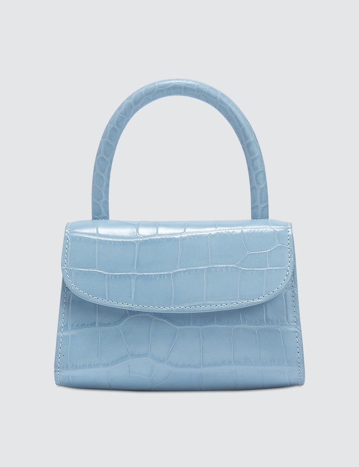 Mini Sky Blue Croco Embossed Leather Bag Placeholder Image