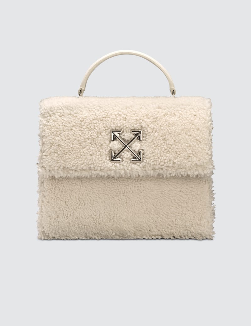 off white fur bag