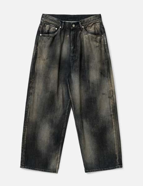 ANCELLM AGING WIDE DENIM PANTS