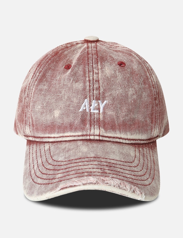 Aly Distressed Logo Red Washed Cap