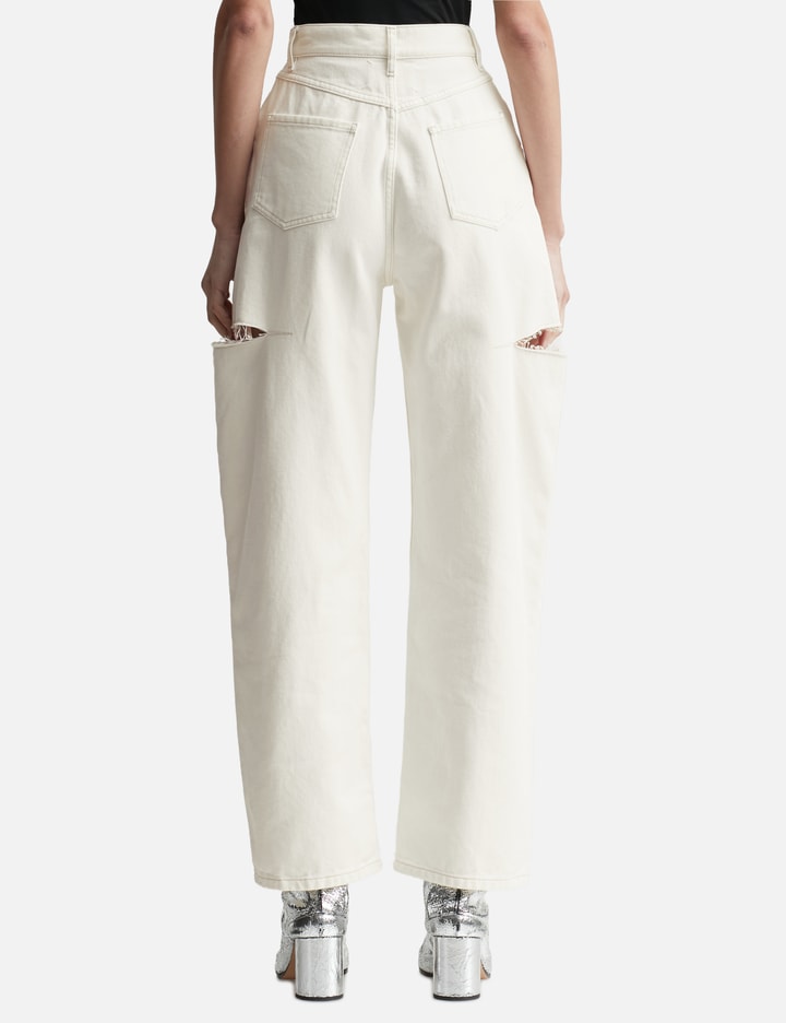 Shop Maison Margiela Denim Jeans With Slash Details In White