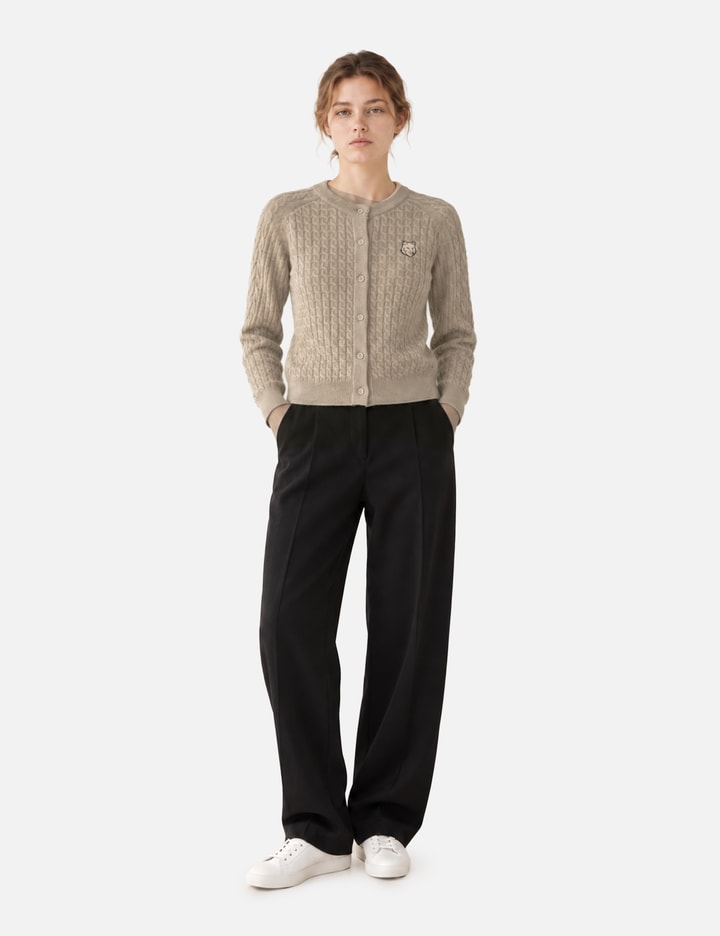 Maison Kitsuné Fox Head Cable Knit Cardigan