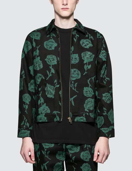 ARIES ZIP ROSE JACKET BLACK/GREEN